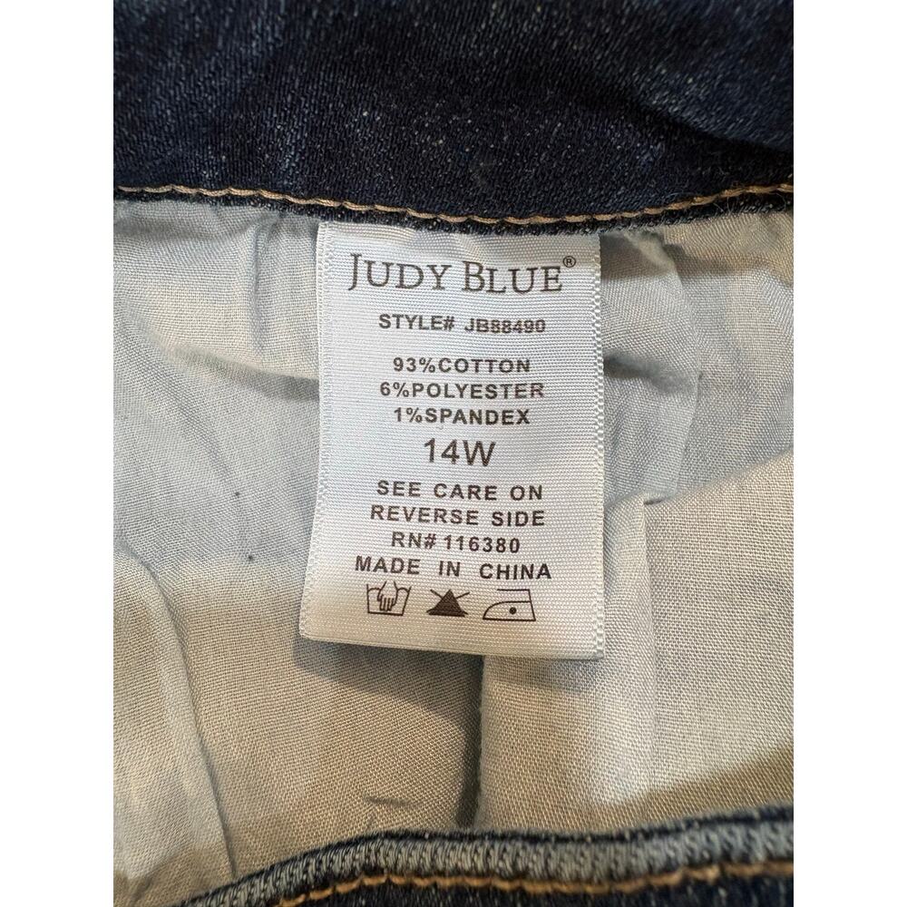 Judy Blue Wide Leg Crop Dark Denim Jeans Size 14W - Picture 5 of 8